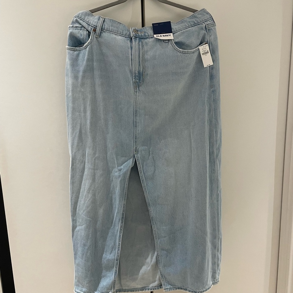 Old Navy Light Blue Denim Maxi Skirt